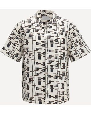 Prada Patterned Bowling Shirt - White