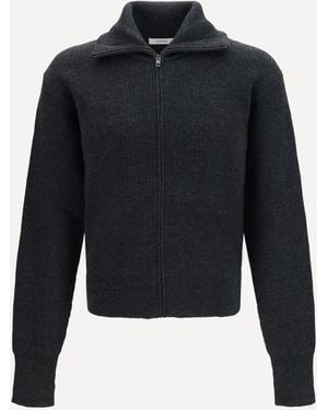 Lemaire Wool Zip Cardigan - Blue