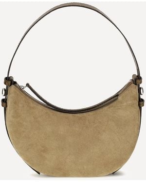 Tory Burch Romy Suede Crescent Shoulder Bag - Metallic
