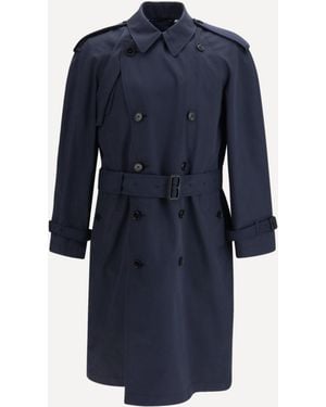 Burberry Highbury Mixed Cotton Trench - Blue