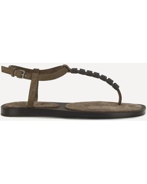 Brunello Cucinelli Embellished Sandals - Natural