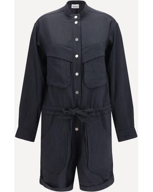 Isabel Marant Short Cotton Blend Jumpsuit - Blue