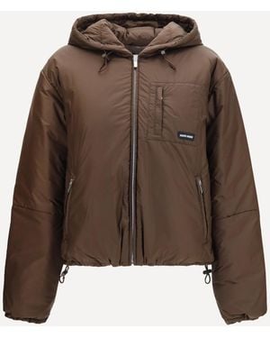 Miu Miu Short Ripstop Down Jacket - Brown