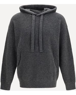 Laneus Cashmere And Silk Hooded Sweater - Gray