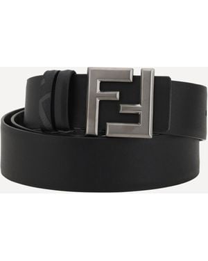 Fendi Cintura Reversibile Ff Logo - Nero