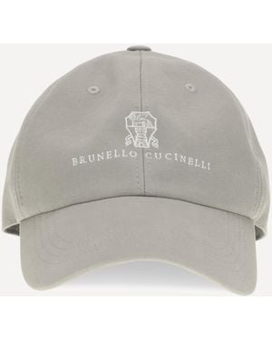 Brunello Cucinelli Cappello Da Baseball Logato - Grigio