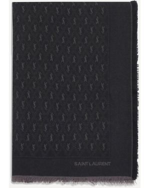 Saint Laurent Sciarpa Con Monogramma Ysl - Nero