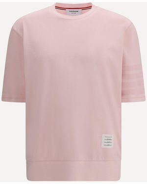 Thom Browne 4-Bar Cotton Jersey T-Shirt - Pink