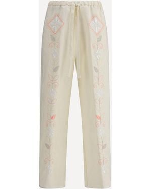 Forte Forte Forte_Forte Embroidered Linen Pants - Natural