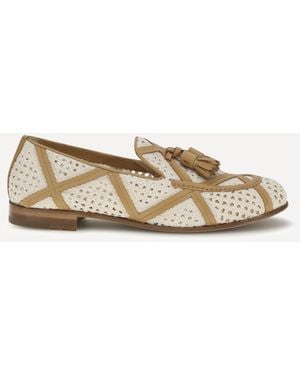 Fratelli Rossetti Brera Fabric And Leather Loafers - Natural