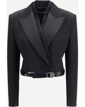Dolce & Gabbana Sicilia Double-Breasted Wool Gabardine Jacket - Blue