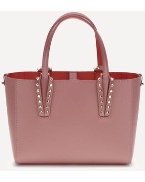 Christian Louboutin Leather Tote Bag With Spikes - Pink