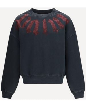 Palm Angels Big Neck Logo Sweatshirt - Blue