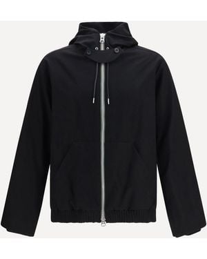 Sacai Hooded Flannel Jacket - Blue