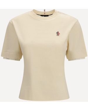 Moncler Cotton T-Shirt - Natural