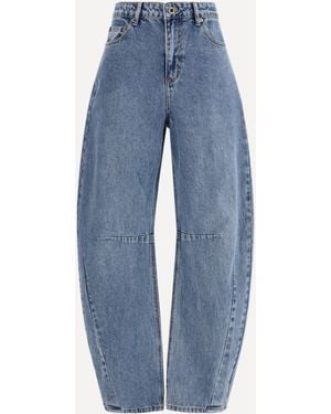 Self-Portrait Barrel Leg Jeans - Blue