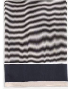 Saint Laurent Stola A Righe Cassandre - Grigio