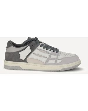 Amiri Distressed Skel Top Low Trainers - White