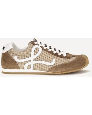 Loewe Ballet Runner 2.0 Suede And Mesh Trainers - Natural
