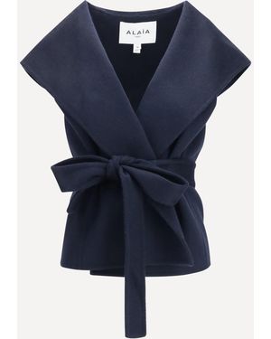 Alaïa Cashmere Hooded Jacket (Capra Hircus) - Blue