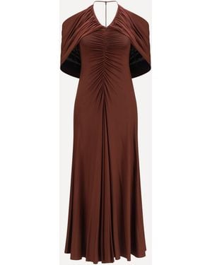 Self-Portrait Jersey Midi Dress - Brown