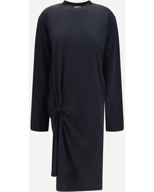 Balenciaga Twisted-Knot Cotton Dress - Blue
