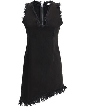 Ferragamo Abito Mini Sfrangiato - Nero