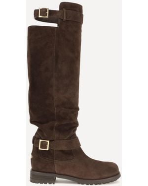 Jimmy Choo Knee-High Biker Boots - Brown