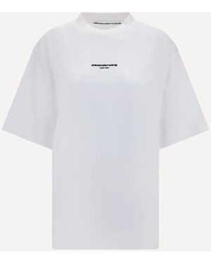 Alexander Wang Short-Sleeve T-Shirt With Central Logo Print - White