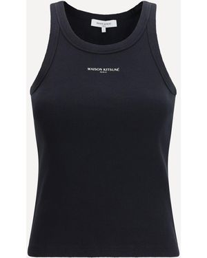 Maison Kitsuné Ribbed Tank Top - Blue