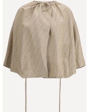 Fendi Giacca Chambray Oversize - Neutro