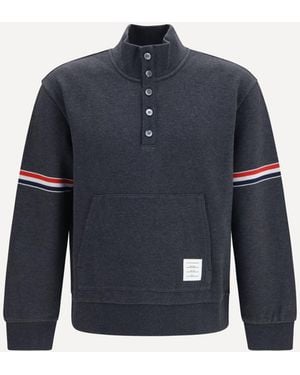 Thom Browne Loopback Cotton Piqué Sweater - Blue