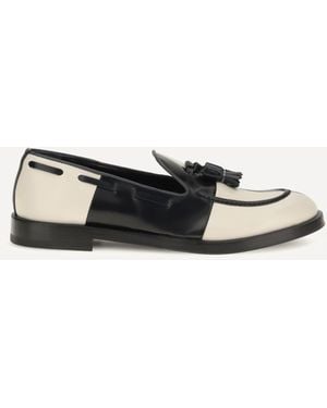 Fratelli Rossetti Brera Damier Bicolour Leather Loafers - White