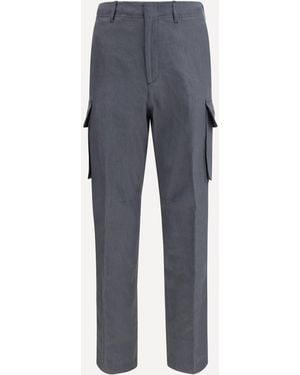Lardini Linen And Cotton Trousers - Blue