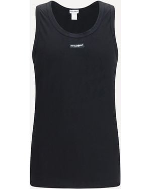 Dolce & Gabbana Marcello Stretch-Cotton Tank Top - Black