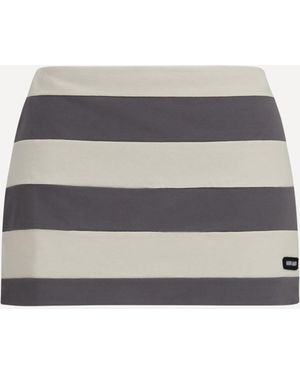 Miu Miu Mini Skirt Striped Cotton - Grey