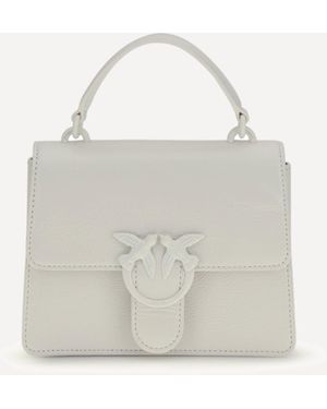 Pinko Shiny Leather Love One Top Mini Handbag - White