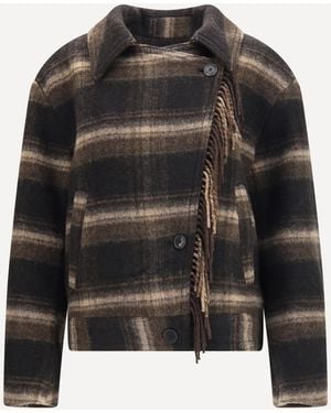 Isabel Marant Galeane Wool-Blend Short Coat - Black