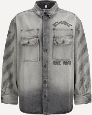 Off-White c/o Virgil Abloh Giacca Camicia Diag Military - Grigio