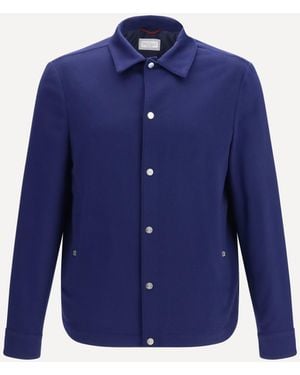Brunello Cucinelli Long-Sleeve Cashmere Jacket - Blue