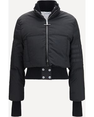 Thom Browne Short Padded Jacket With Front Zip - Blue