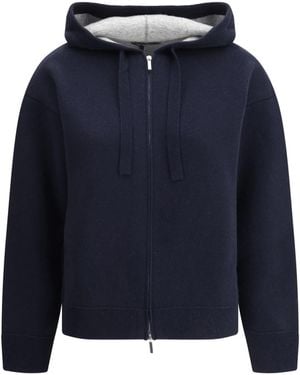 Max Mara Felpa Con Cappuccio - Blu