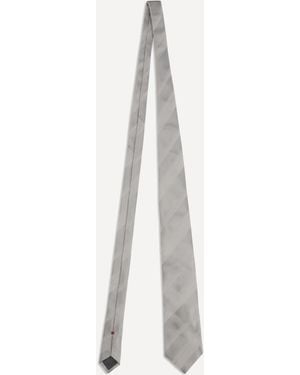 Brunello Cucinelli Striped Silk Tie - White