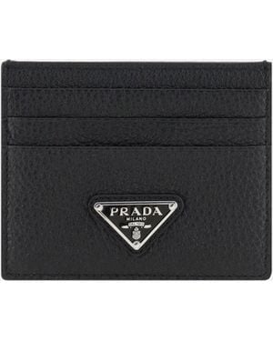 Prada Leather Card Holder - Black