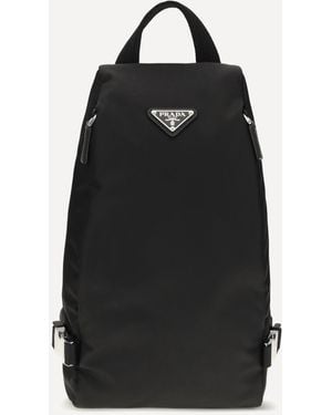 Prada Triangle Logo Backpack - Black