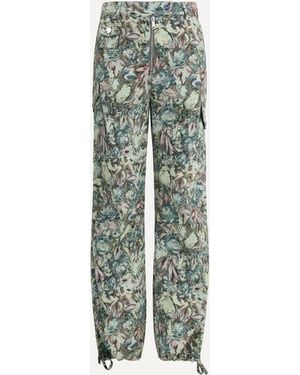 Ganni Printed Stretched Cotton Pants - Green