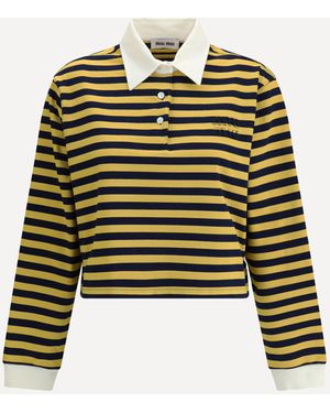 Miu Miu Striped Polo Shirt - Yellow