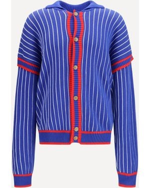 Gcds Pinstripe Cardigan - Blue