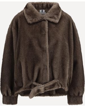 S.w.o.r.d 6.6.44 Faux Fur Jacket With Waist Belt - Brown
