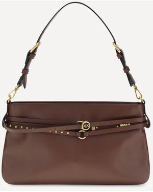 Pinko Leather Shoulder Bag - Brown